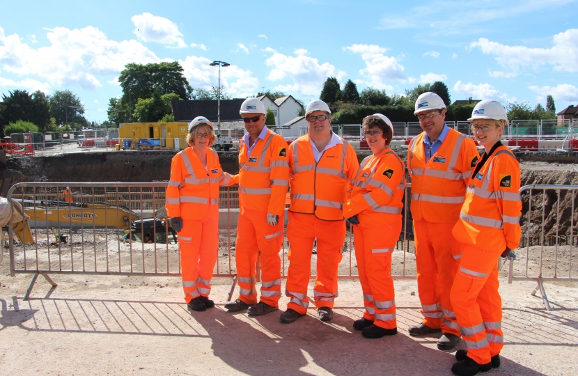 Mary Robinson MP pictured with the project team from the A6 Manchestr Airport Relief Road. 