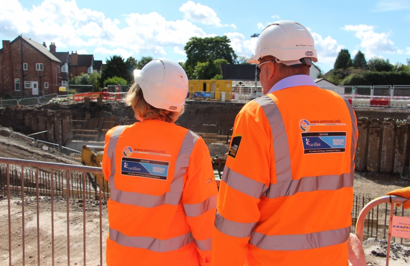 Mary Robinson MP pictured with the project team from the A6 Manchestr Airport Relief Road. 