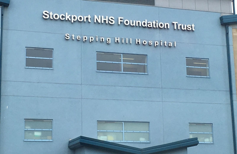 The front of Stepping Hill Hospital.