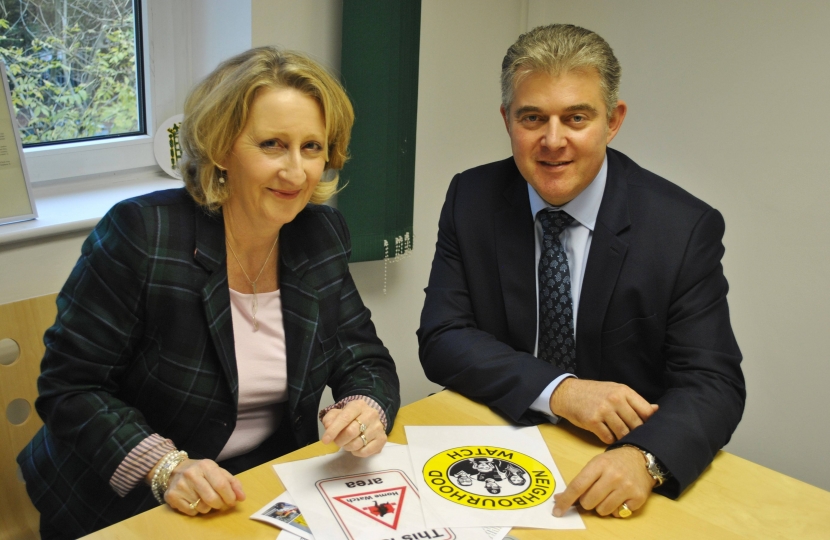 Mary Robinson welcomed Policing Minister Brandon Lewis to Cheadle. 