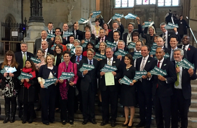 Mary and colleagues supporting the Homelessness Reduction Bill in Westminster Hall